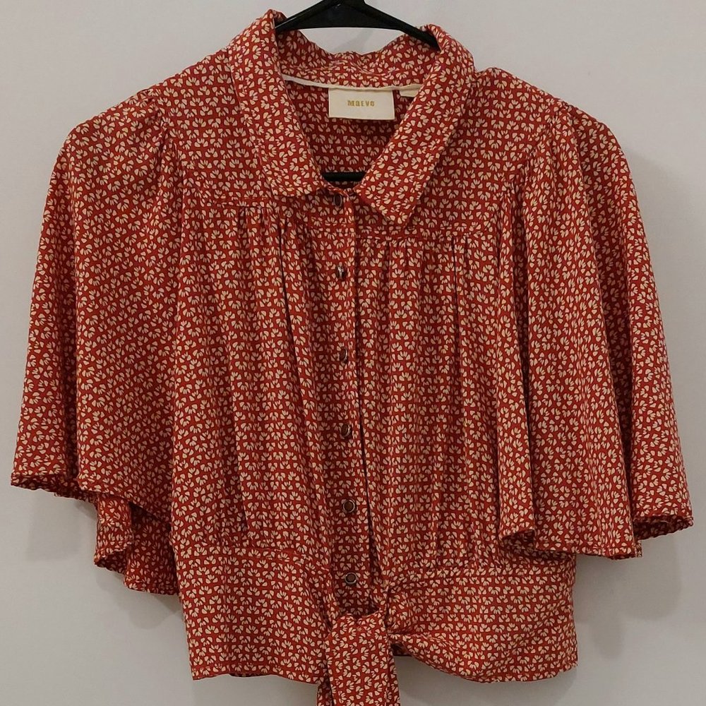 Anthropologie Maeve Batwing Blouse with Tie